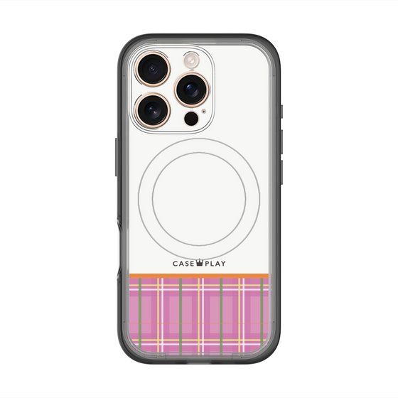 スリムプロテクションプレミアムケース with MagSafe［ CASEPLAY Tartan Check - Pink ］