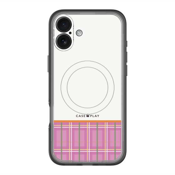 スリムプロテクションプレミアムケース with MagSafe［ CASEPLAY Tartan Check - Pink ］
