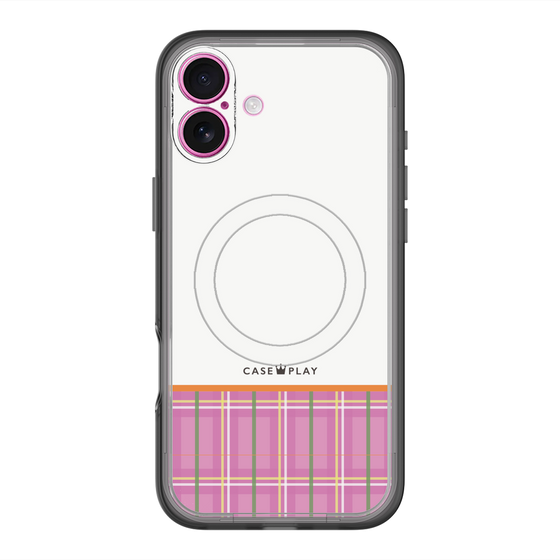 スリムプロテクションプレミアムケース with MagSafe［ CASEPLAY Tartan Check - Pink ］