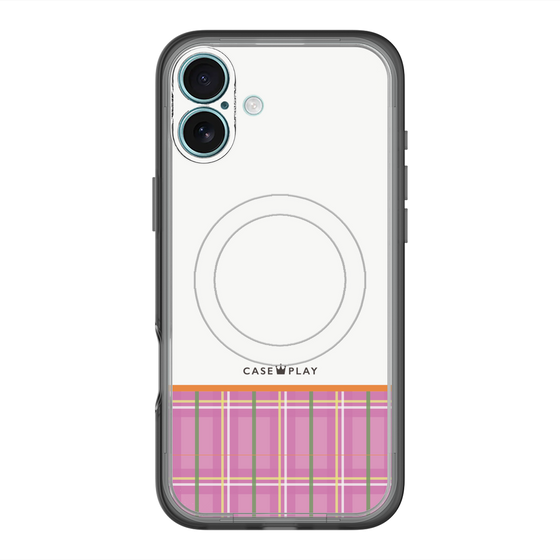 スリムプロテクションプレミアムケース with MagSafe［ CASEPLAY Tartan Check - Pink ］
