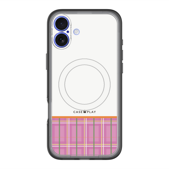 スリムプロテクションプレミアムケース with MagSafe［ CASEPLAY Tartan Check - Pink ］