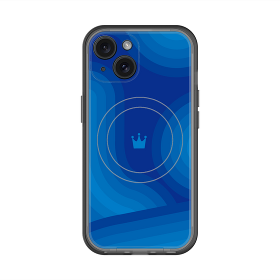 スリムプロテクションプレミアムケース with MagSafe［ CASEPLAY Winding Pattern - Blue ］