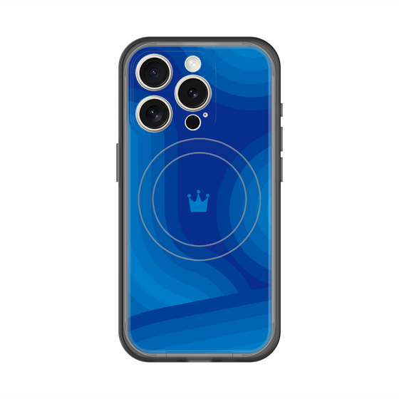 スリムプロテクションプレミアムケース with MagSafe［ CASEPLAY Winding Pattern - Blue ］