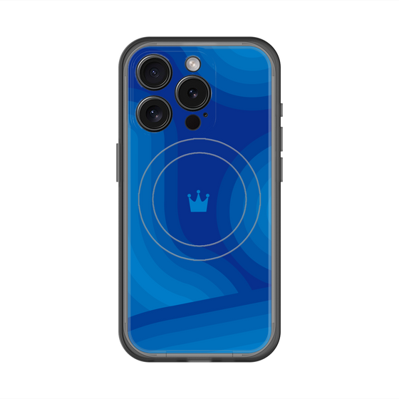 スリムプロテクションプレミアムケース with MagSafe［ CASEPLAY Winding Pattern - Blue ］