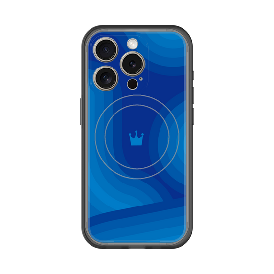 スリムプロテクションプレミアムケース with MagSafe［ CASEPLAY Winding Pattern - Blue ］