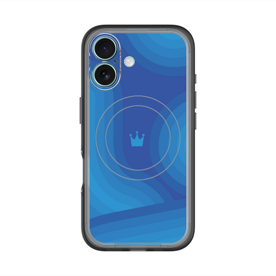 スリムプロテクションプレミアムケース with MagSafe［ CASEPLAY Winding Pattern - Blue ］