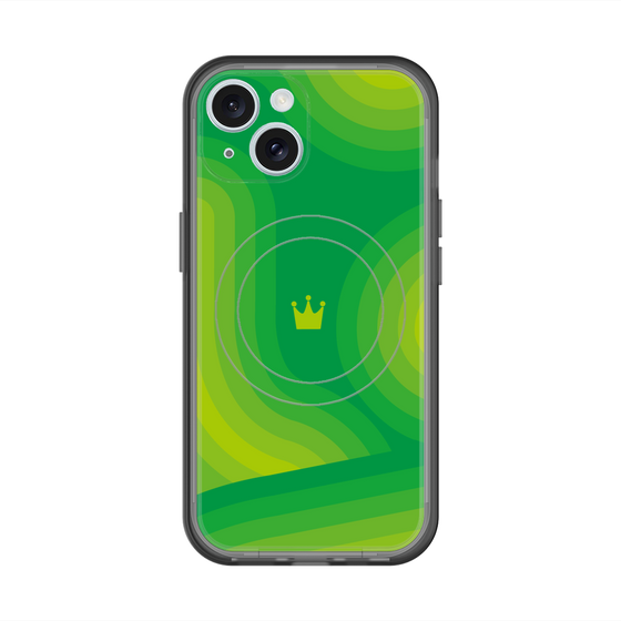 スリムプロテクションプレミアムケース with MagSafe［ CASEPLAY Winding Pattern - Green ］