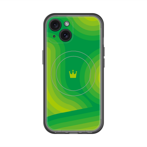 スリムプロテクションプレミアムケース with MagSafe［ CASEPLAY Winding Pattern - Green ］