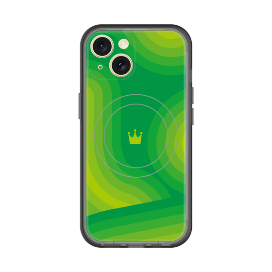 スリムプロテクションプレミアムケース with MagSafe［ CASEPLAY Winding Pattern - Green ］