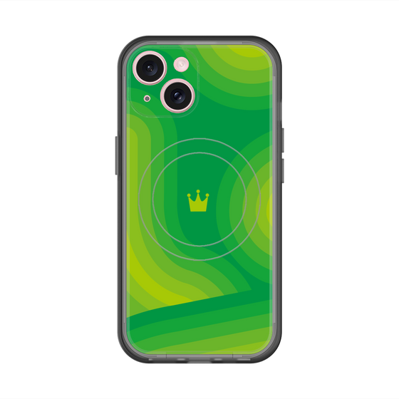 スリムプロテクションプレミアムケース with MagSafe［ CASEPLAY Winding Pattern - Green ］