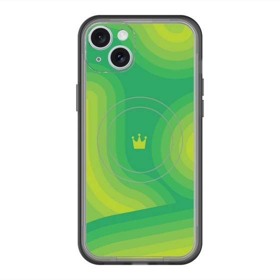 スリムプロテクションプレミアムケース with MagSafe［ CASEPLAY Winding Pattern - Green ］