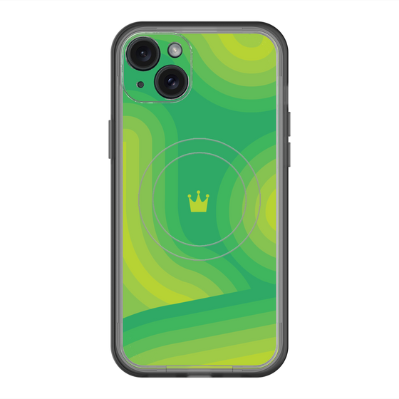 スリムプロテクションプレミアムケース with MagSafe［ CASEPLAY Winding Pattern - Green ］