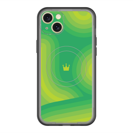 スリムプロテクションプレミアムケース with MagSafe［ CASEPLAY Winding Pattern - Green ］