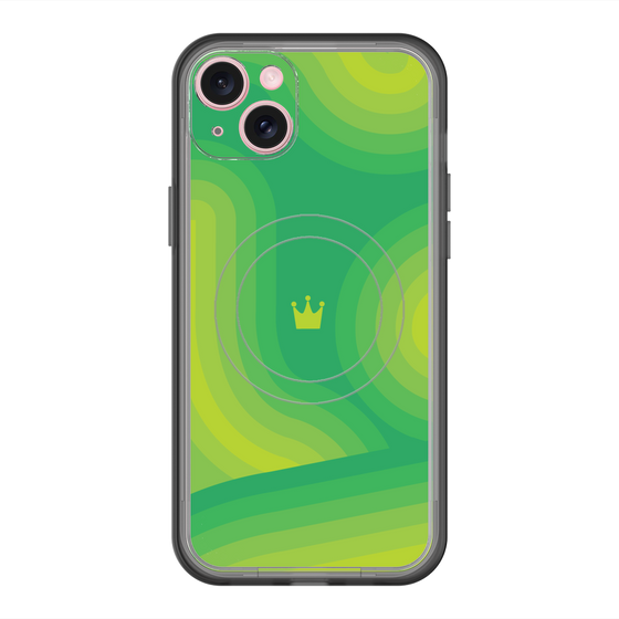 スリムプロテクションプレミアムケース with MagSafe［ CASEPLAY Winding Pattern - Green ］