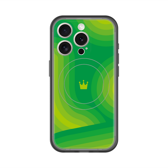 スリムプロテクションプレミアムケース with MagSafe［ CASEPLAY Winding Pattern - Green ］
