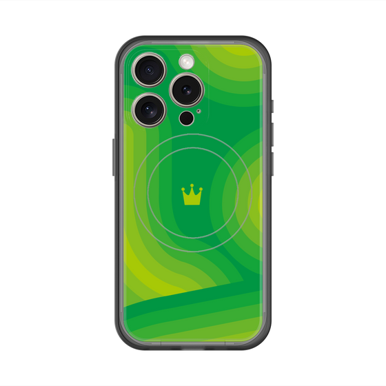 スリムプロテクションプレミアムケース with MagSafe［ CASEPLAY Winding Pattern - Green ］