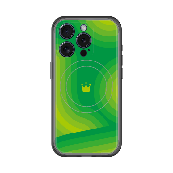 スリムプロテクションプレミアムケース with MagSafe［ CASEPLAY Winding Pattern - Green ］