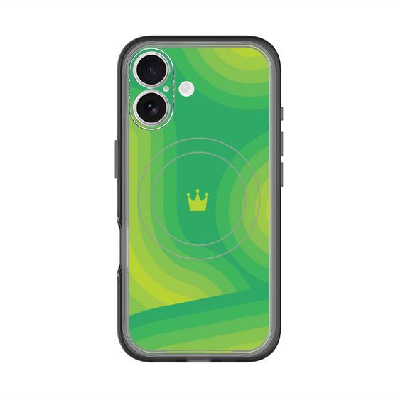 スリムプロテクションプレミアムケース with MagSafe［ CASEPLAY Winding Pattern - Green ］