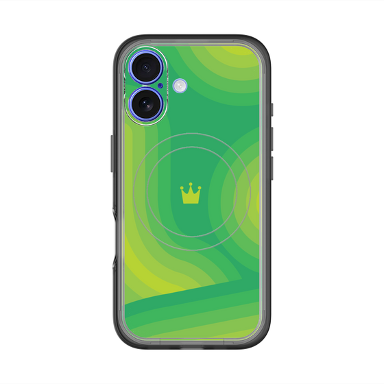 スリムプロテクションプレミアムケース with MagSafe［ CASEPLAY Winding Pattern - Green ］
