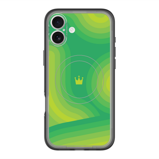 スリムプロテクションプレミアムケース with MagSafe［ CASEPLAY Winding Pattern - Green ］
