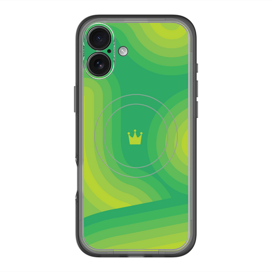 スリムプロテクションプレミアムケース with MagSafe［ CASEPLAY Winding Pattern - Green ］
