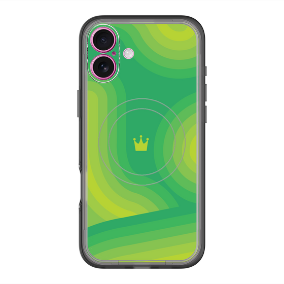 スリムプロテクションプレミアムケース with MagSafe［ CASEPLAY Winding Pattern - Green ］