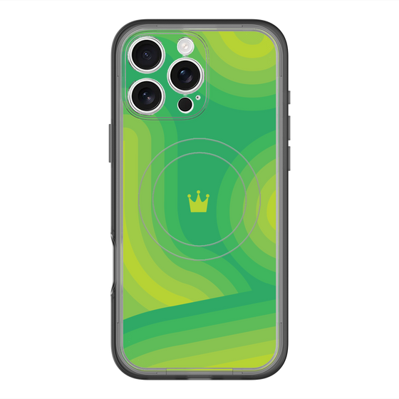 スリムプロテクションプレミアムケース with MagSafe［ CASEPLAY Winding Pattern - Green ］