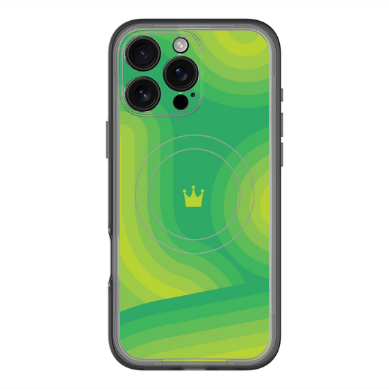 スリムプロテクションプレミアムケース with MagSafe［ CASEPLAY Winding Pattern - Green ］