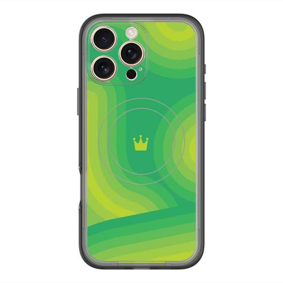 スリムプロテクションプレミアムケース with MagSafe［ CASEPLAY Winding Pattern - Green ］