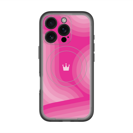 スリムプロテクションプレミアムケース with MagSafe［ CASEPLAY Winding Pattern - Pink ］