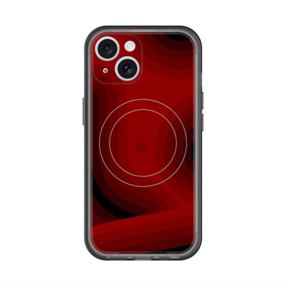 スリムプロテクションプレミアムケース with MagSafe［ CASEPLAY Winding Pattern - Red ］