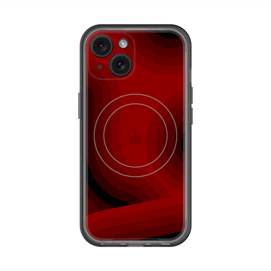 スリムプロテクションプレミアムケース with MagSafe［ CASEPLAY Winding Pattern - Red ］