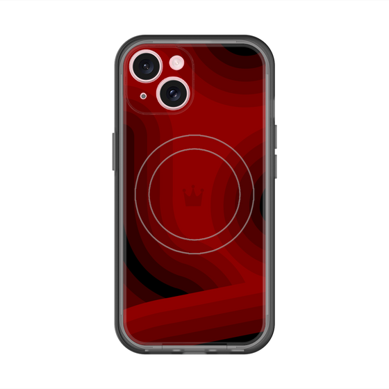 スリムプロテクションプレミアムケース with MagSafe［ CASEPLAY Winding Pattern - Red ］