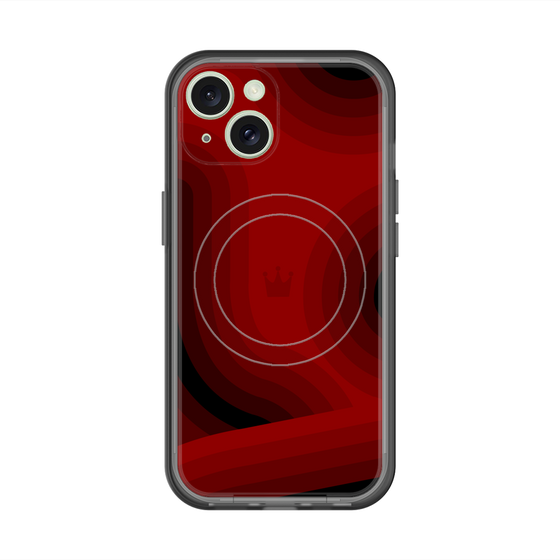 スリムプロテクションプレミアムケース with MagSafe［ CASEPLAY Winding Pattern - Red ］