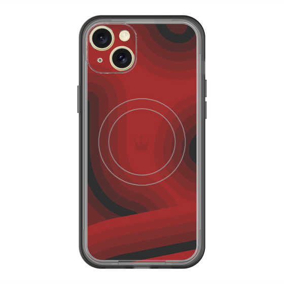 スリムプロテクションプレミアムケース with MagSafe［ CASEPLAY Winding Pattern - Red ］
