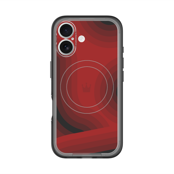スリムプロテクションプレミアムケース with MagSafe［ CASEPLAY Winding Pattern - Red ］