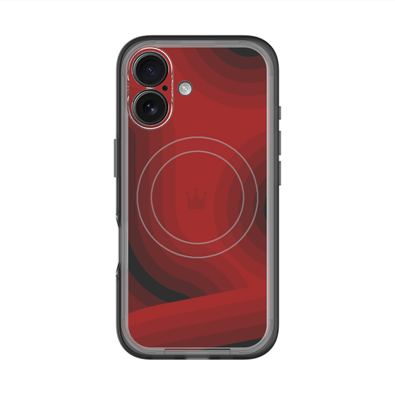 スリムプロテクションプレミアムケース with MagSafe［ CASEPLAY Winding Pattern - Red ］