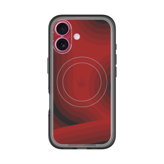 スリムプロテクションプレミアムケース with MagSafe［ CASEPLAY Winding Pattern - Red ］