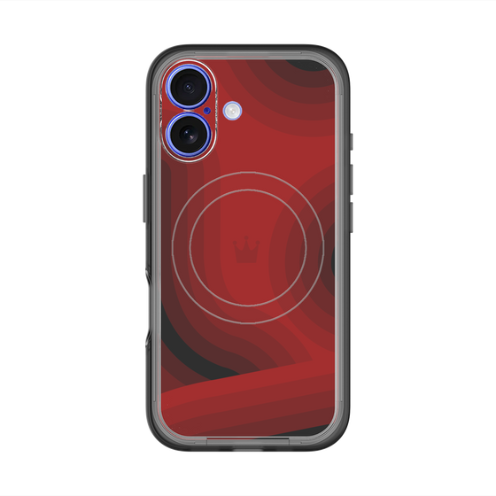 スリムプロテクションプレミアムケース with MagSafe［ CASEPLAY Winding Pattern - Red ］