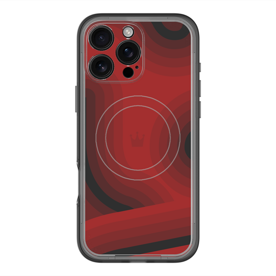 スリムプロテクションプレミアムケース with MagSafe［ CASEPLAY Winding Pattern - Red ］