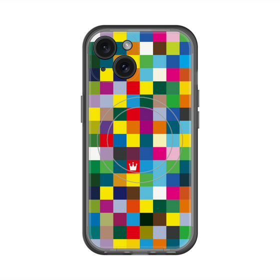 スリムプロテクションプレミアムケース with MagSafe［ CASEPLAY Rainbow Check ］