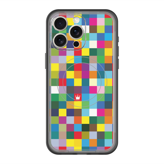 スリムプロテクションプレミアムケース with MagSafe［ CASEPLAY Rainbow Check ］