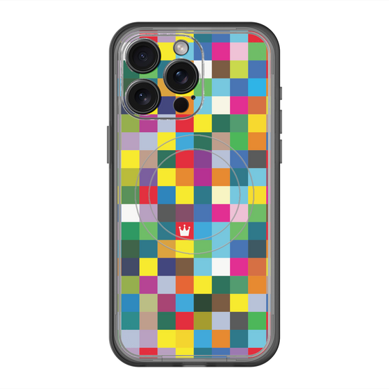 スリムプロテクションプレミアムケース with MagSafe［ CASEPLAY Rainbow Check ］