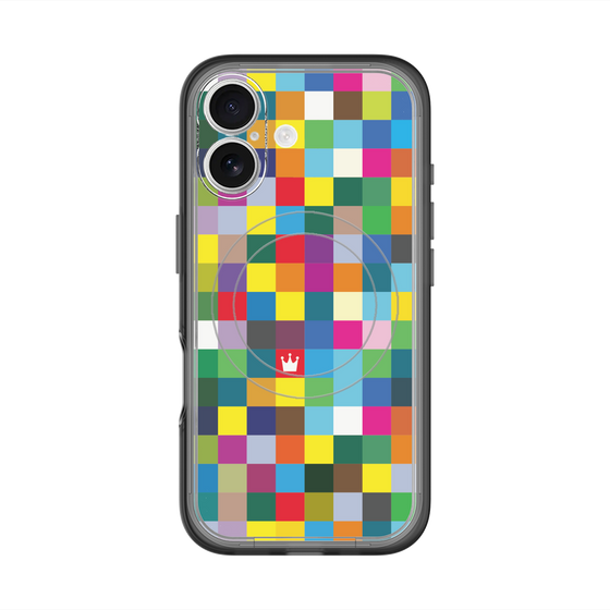 スリムプロテクションプレミアムケース with MagSafe［ CASEPLAY Rainbow Check ］