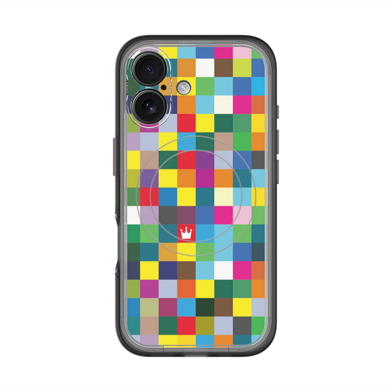 スリムプロテクションプレミアムケース with MagSafe［ CASEPLAY Rainbow Check ］
