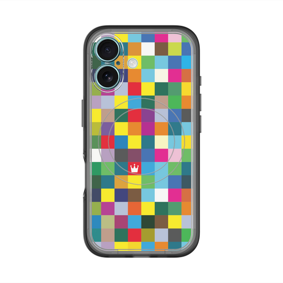 スリムプロテクションプレミアムケース with MagSafe［ CASEPLAY Rainbow Check ］