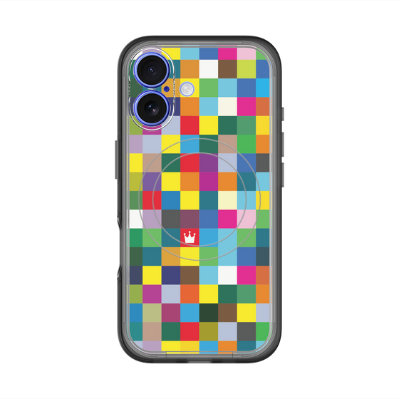 スリムプロテクションプレミアムケース with MagSafe［ CASEPLAY Rainbow Check ］