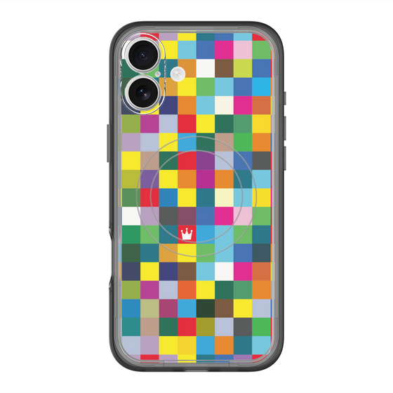 スリムプロテクションプレミアムケース with MagSafe［ CASEPLAY Rainbow Check ］
