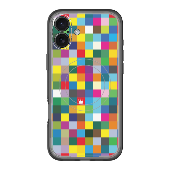 スリムプロテクションプレミアムケース with MagSafe［ CASEPLAY Rainbow Check ］