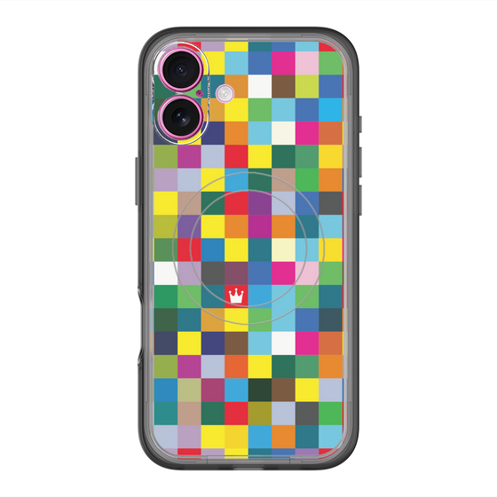 スリムプロテクションプレミアムケース with MagSafe［ CASEPLAY Rainbow Check ］